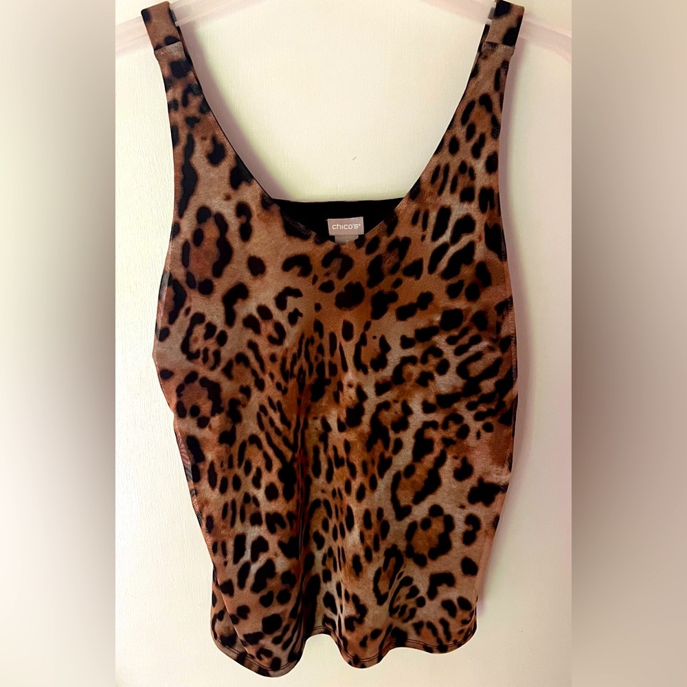 Chico’s Cheetah Set of Tank and Cardigan
